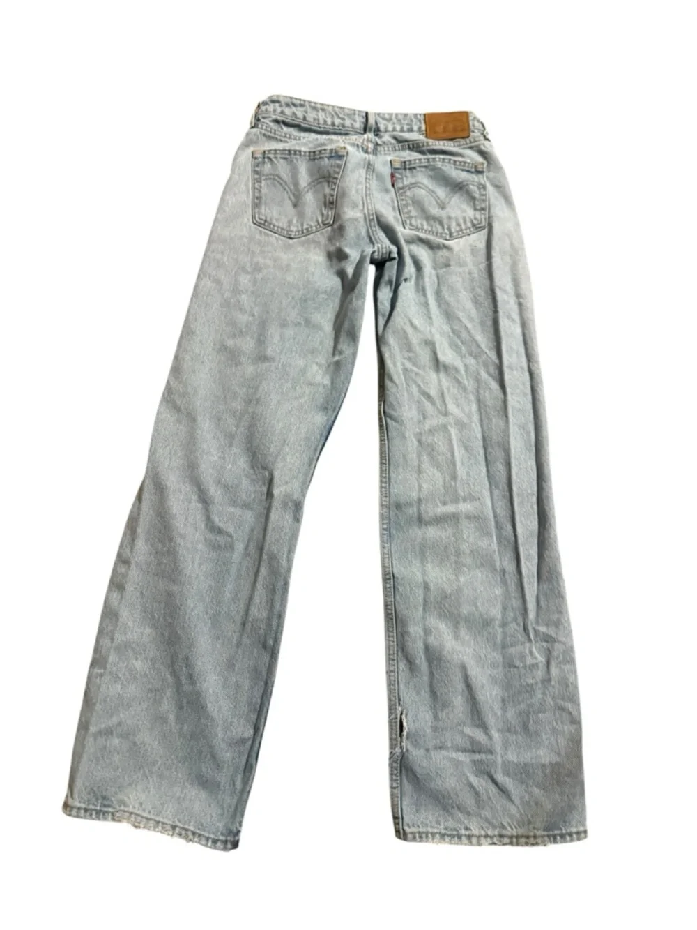 Levi's Low Loose Light Blue Ripped Wide-Leg Jeans Size 25/32